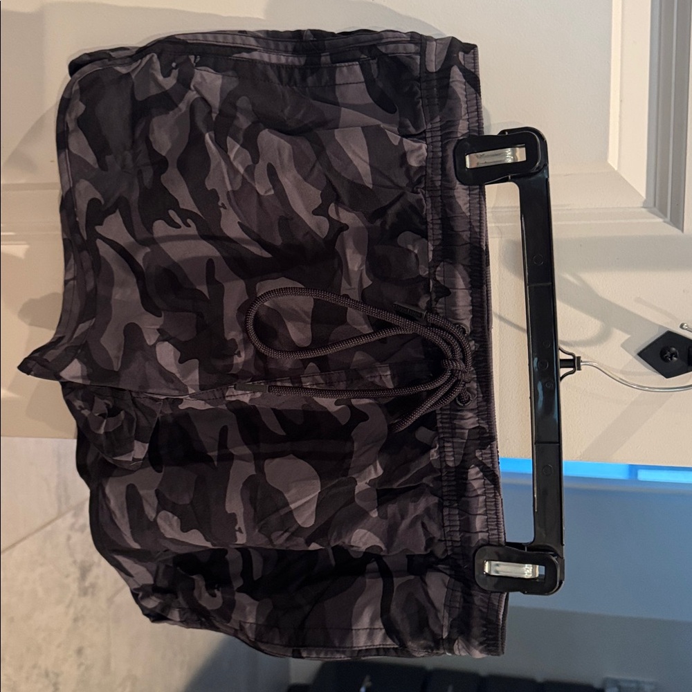 Black and Gray Camouflage Shorts